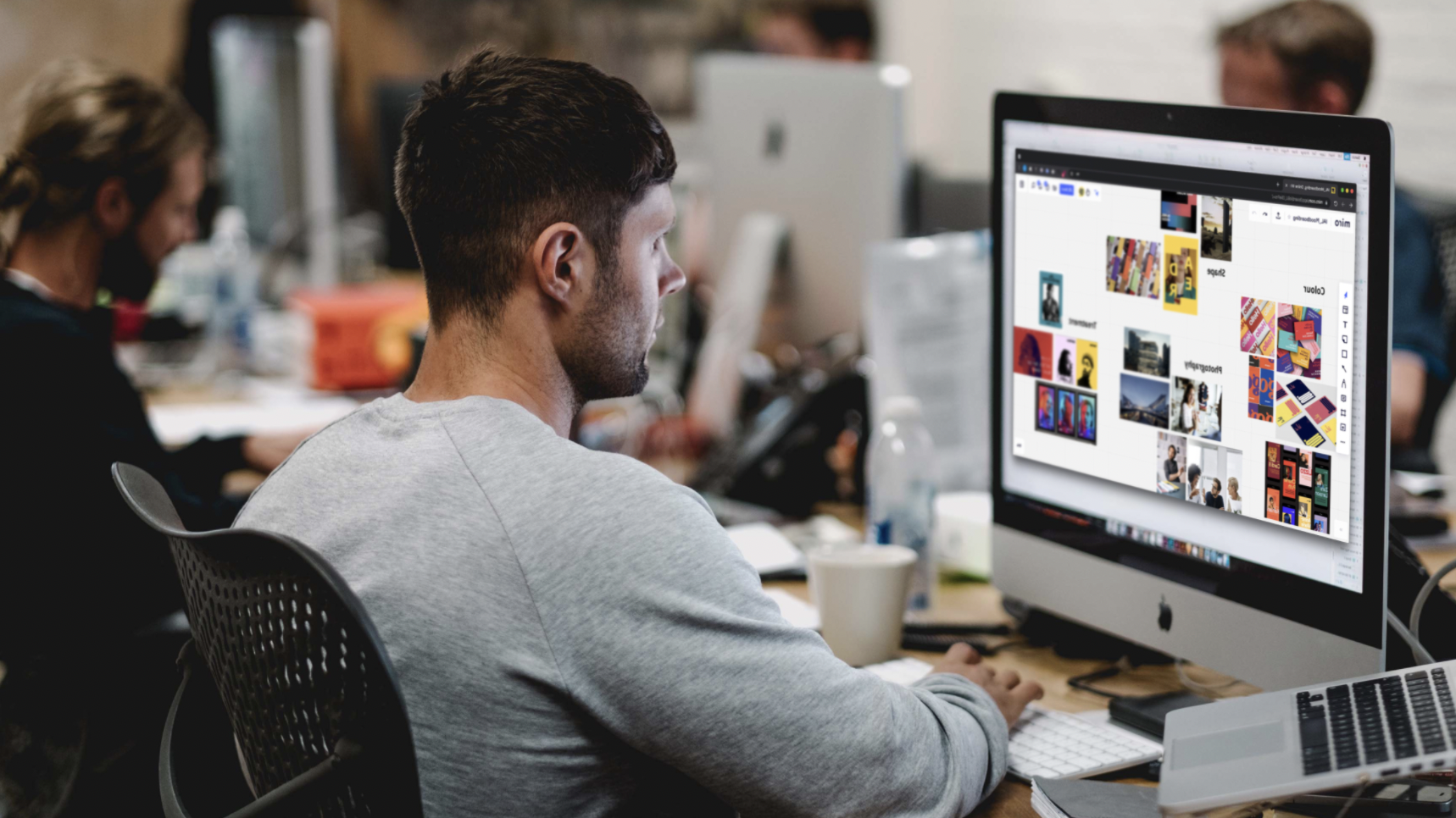 Man sitting at desktop